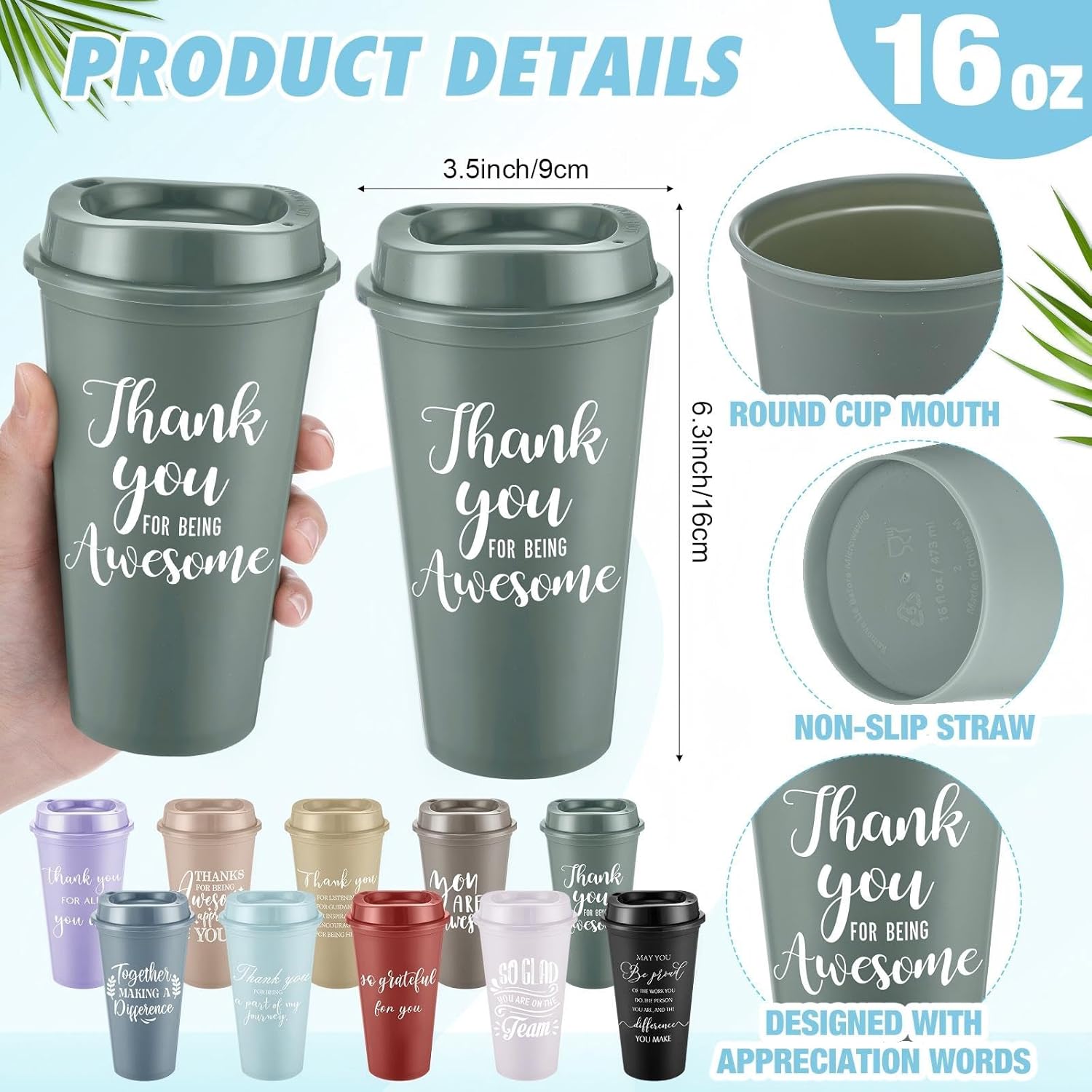 LemonRoad 120 Pcs Employee Appreciation Gifts Set,Staff Coworker Gift Bulk 16 Oz Plastic Tumbler Cups with Lid Straw Spiral Notebook Pen Thank You Gift for Team Office (Novelty,Morandi)